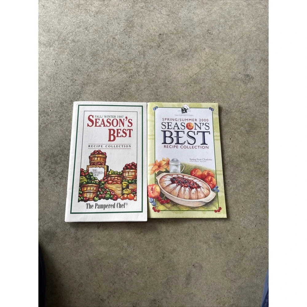 Pampered Chef Vintage Recipe Booklet Lot Season's Best Garnishes 4 Books 90s 00s